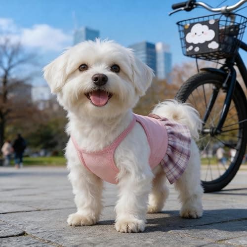 YUDODO Pet Dog Dress for Small Dogs Girl, Pet Clothes with Bowtie | Soft, Stretchy, Breathable, Sleeveless, Cute Princess Pet Dress, For Yorkie Chihuahua Maltese, Pink, S thumbnail 9
