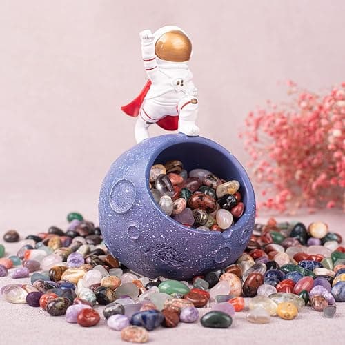 Polished Mixed Crystal Chips Set, 0.4 inches, 128 Pcs - Handpicked Tumbled Stones and Crystals Bulk for Healing, Reiki, Meditation, Witchcraft and Home Decor thumbnail 8