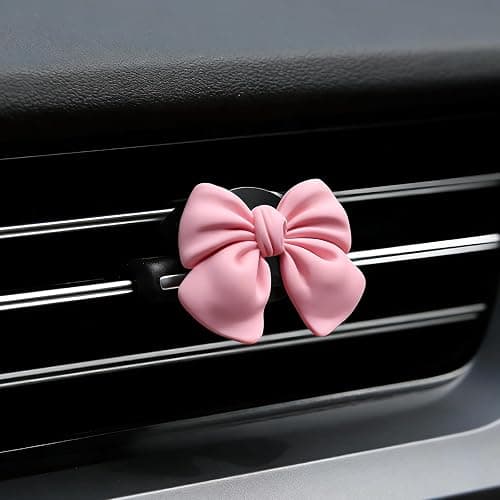 CasaPopz 6 pcs Pink Bow Car Air Vent Clips Coquette Cute Girly Car Decor Accessories Interior Aesthetic Decorations Charm Stuff for Women Girl thumbnail 4