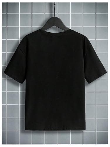 COZYEASE Boys' Graphic Tees Short Sleeve Crew Neck Casual Cool Shirts Summer T Shirts - 10 Years - Black Patterned thumbnail 2