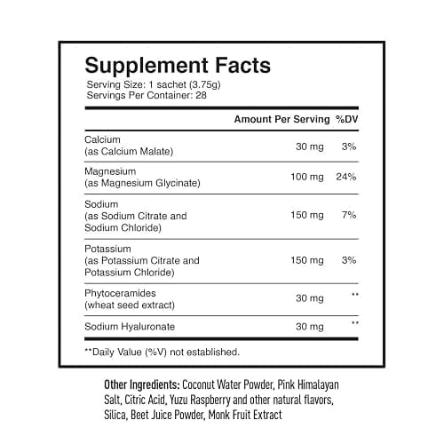 PIQUE BT Fountain Beauty Electrolyte Powder - Hydration Powder Packets with Hyaluronic Acid, Ceramides, Magnesium for Hydrated, Elastic Skin - No Added Sugar - 28 Single Serve Sticks (Pack of 1) thumbnail 5