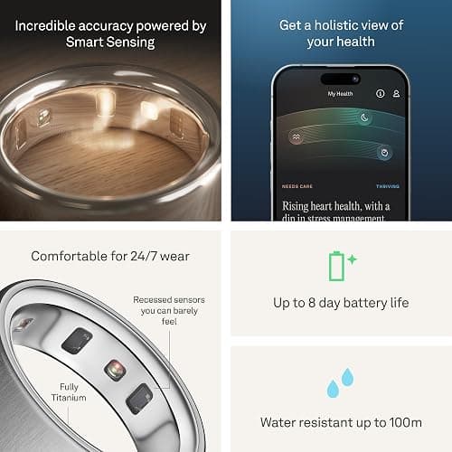 Oura Ring 4 - Brushed Silver - Size 9 - Size Before You Buy thumbnail 5