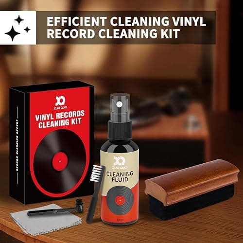 Vinyl Record Cleaner Kit - 6-in-1 Vinyl Records Cleaning Kit Includes Soft Velvet Record Brush, Cleaning Liquid, Stylus Brush, Cleaning Brush, Cleaning Cloth and Storage Bag thumbnail 5