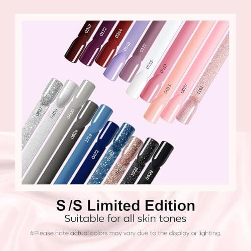 Modelones 24 Pcs Gel Nail Polish Kit, 20 Colors Pink Blue Glitter Nail Polish Gel with Glossy & Matte Top Coat Base Coat Starter Kit Soak Off U V Gel LED Manicure Gift for Women DIY Home Salon thumbnail 5