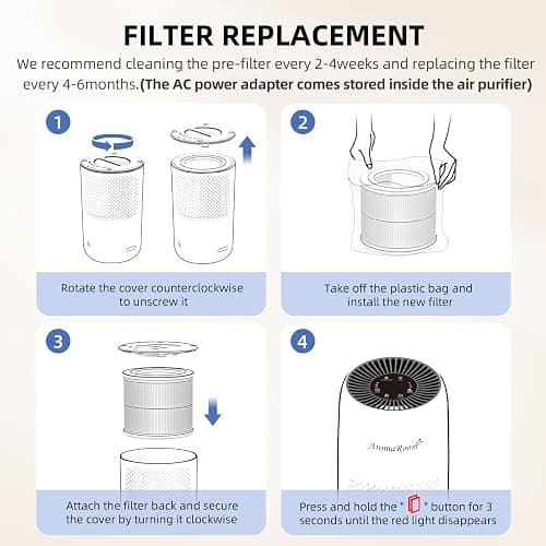 AromaRoom Air Purifiers for Home Bedroom with True HEPA13 Filters 3-in-1, Pet Air Purifier with Aroma Pad for Wildfires Smoke Pollen Dander, 22dB Quiet Air Cleaners for Baby Room Office Dorm thumbnail 9
