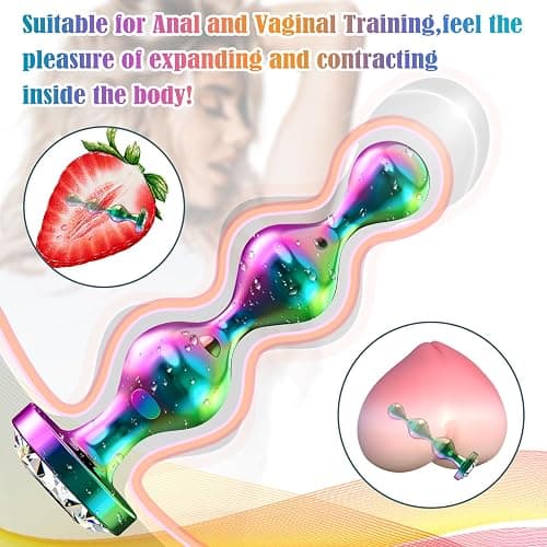 3 Pcs Metal Anal Butt Plugs Adult Sex Toys, Butt Beads with Heart Shaped Base, Jewelry Design Anal Beads for Men Women and Couples, Male Prostate Massager Anal Training Set for Beginners thumbnail 5