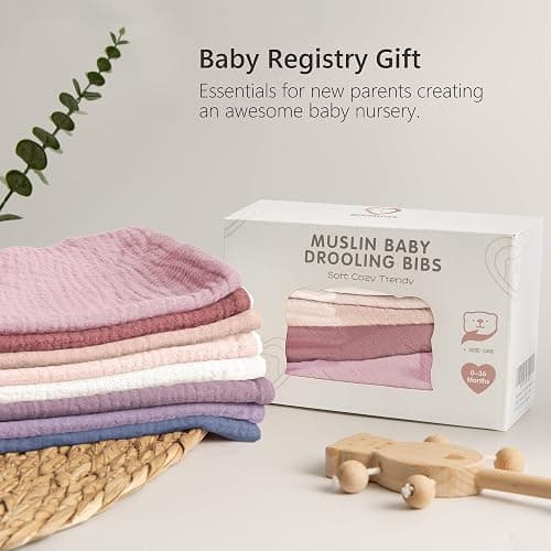 Bearmoss Muslin Baby Bibs 100% Cotton Baby Bandana Drool Bibs for Unisex Baby Girls Boys Drooling and Teething thumbnail 7