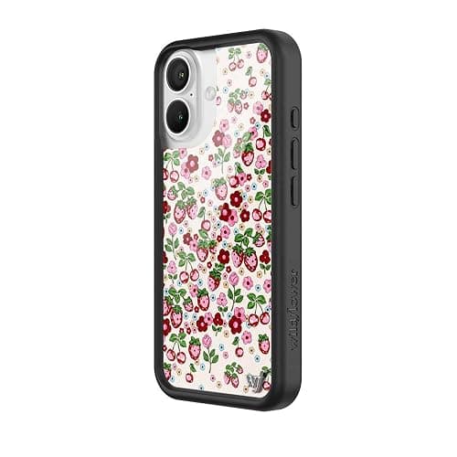Wildflower Cases - Compatible with Apple iPhone 16 | Protective Black Bumper, 4ft Drop Test Certified, Women Owned Small Business | Berry World - Fruit Cherries Strawberry Floral Cute Trendy thumbnail 2
