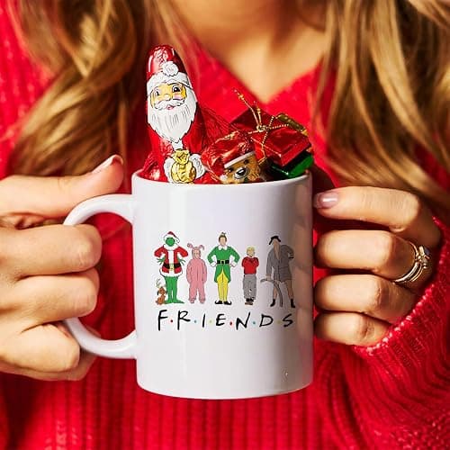 Pegmapri 11oz Holiday Frineds Coffee Mug, Elf Christmas Movie Watching Mugs Xmas Hot Chocolate Cocoa Cups thumbnail 2