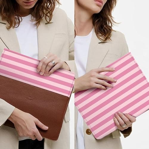 TopPerfekt Case for iPad 11th (A16) 11-inch 2025 / 10th Generation 10.9-inch 2022, Striped Cute Girly Collegiate Style Case with Pencil Holder for Kids, Boys, Girls, Anti-Slip, Anti-Shock - Pink thumbnail 7
