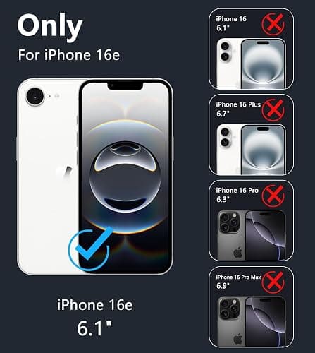 FNTCASE for iPhone 16e Case Clear: Magnetic Phone Cases with Screen Protector Drop Proof Compatible with Magsafe Slim Anti Yellowing Rugged Shockproof Protective Transparent Cell Cover (B-Blue) thumbnail 2