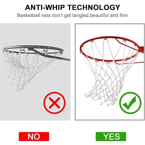 LAO XUE Basketball Net Outdoor,(7.16 oz) 12 Loops Professional Heavy Duty Basketball Net Replacement,All Weather Anti Whip, Suitable for Outdoor Standard 12 Loops Basketball Hoop thumbnail 5