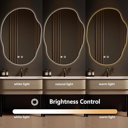 WallBeyond LED Bathroom Mirror with Lights, 25 x 35 Inch Led Bathroom Vanity Mirror for Wall, Anti Fog Mirror for Bathroom, 3 Colors and Dimmable Light, Horizontal/Vertical thumbnail 8