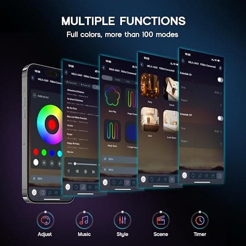 VOEWT LED Neon Lights,IC+RGB 9.8FT Rope Lights Control with App/Remote,Multiple Modes,DIY Design,Outdoor IP65 Waterproof,24V Flexible LED Strip Lights for Bedroom,Gaming,Party Decoration thumbnail 4