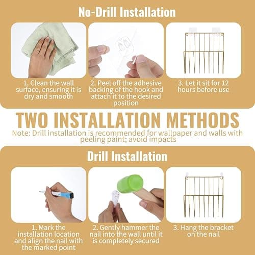 4Pack Wall Magazine Rack, Gold Magazine Holder, Metal Wall File Organizer | Space Saving, File Organizer, Wall Mount, Sturdy Iron Metal, Modern U-Shape, Smooth Welds, for Home Office Bathroom thumbnail 6