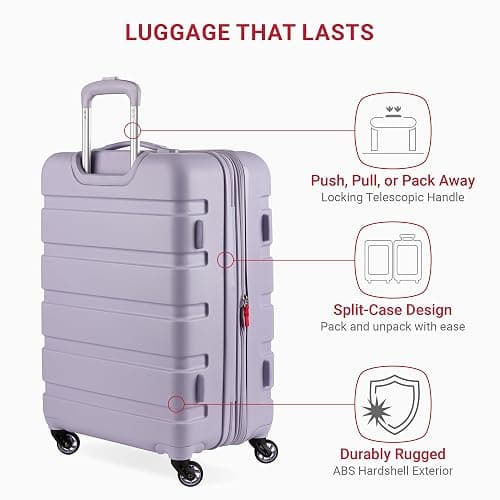 SwissGear 7366 Signature Hardside Expandable Luggage with Spinner Wheels, TSA Lock, Evening Haze, Checked-Medium 23-Inch thumbnail 3