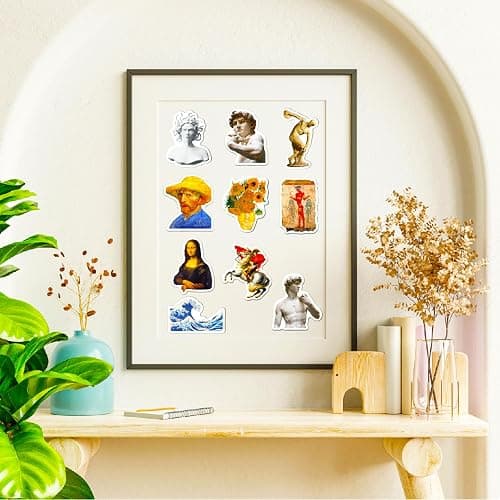 Retro Famous Art Painting Stickers Pack, 100 Pcs Vinyl Waterproof Vincent Van Gogh Oil Painting Style Stickers for Laptop Phone Water Bottles Lovely Gift to Friends Artist Decals thumbnail 6