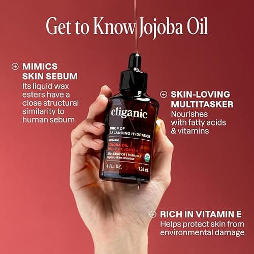 Cliganic Organic Jojoba Oil, 100% Pure (4oz) | Moisturizing for Face, Hair, Skin & Nails | Natural Cold Pressed Hexane Free | Base Carrier Oil (Packaging May Vary) - 4 Fl Oz (Pack of 1) thumbnail 3