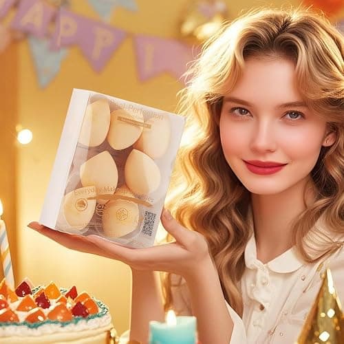Real Perfection Makeup Sponge Set Blender Sponges, Latex-Free Beauty Makeup Sponges 7 pcs with 1 Travel Container Case for Blending Foundation Liquid Cream and Powder (Beige) thumbnail 9