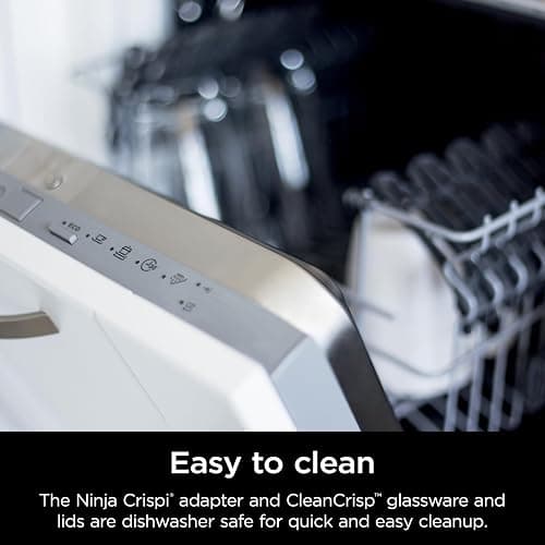 Ninja Crispi 5-in-1 Portable Glass Air Fryer, 4-QT, 2.5-QT & 6-Cup Glass Containers with Crisper Plates & Storage Lids, Microwave, Freezer & Dishwasher Safe, British Racing Green, FN103BF thumbnail 17