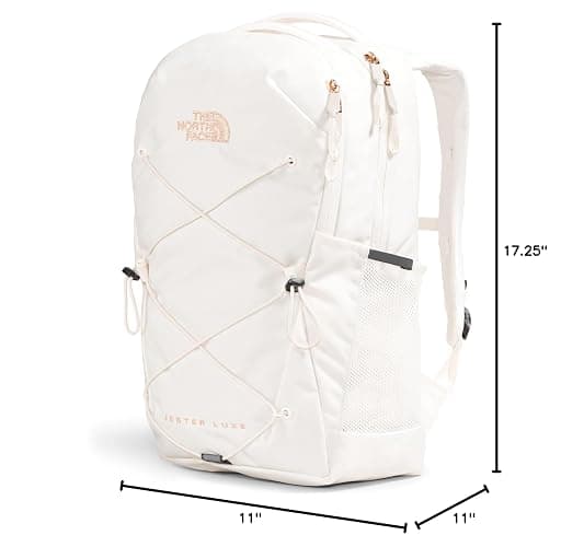 THE NORTH FACE Women's Jester Luxe Everyday Laptop Backpack, Gardenia White/Burnt Coral Metallic, One Size thumbnail 2