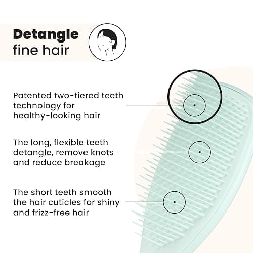 Amazon Tangle Teezer Fine & Fragile Ultimate Detangler Brush, Dry & Wet Hair Brush to Detangle & Reduce Breakage, Ice Blue thumbnail 2