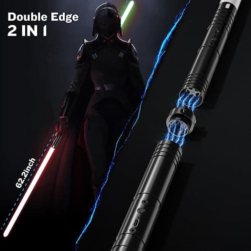 LCMAOKE 2 Pack Light Saber, 15 Colors and 4 Modes Light up Light Saber for Dueling, 2-in-1 RGB Detachable USB Charge, Gifts Toys for Adults Birthday Christmas Thanksgiving thumbnail 5