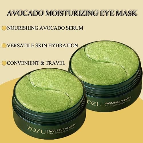Avocado Eye Mask, Eye Patches, Avocado Moisturizing Collagen Eye Mask, Under Eye Patches, Nourishing, Naturally Hydrating Formula thumbnail 2