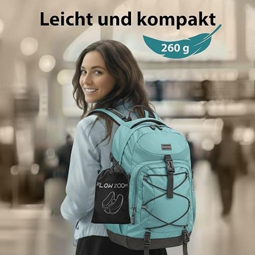 FLOWZOOM AIR Aufblasbares Nackenkissen mit Haube, Grau, L | H-Form, 5 Schlafpositionen, Verstellbare Festigkeit, Waschbarer Bezug, Ohrstöpsel, 260 g leicht thumbnail 9