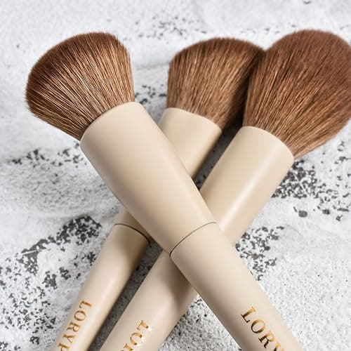 LORYP Makeup Brushes Set Labeled 18 Piece Face and Eye Brush Set Ultra soft hair Foundation, Concealer, Blush, Contour, Blending, Eyeshadow Khaki Brush kit thumbnail 4