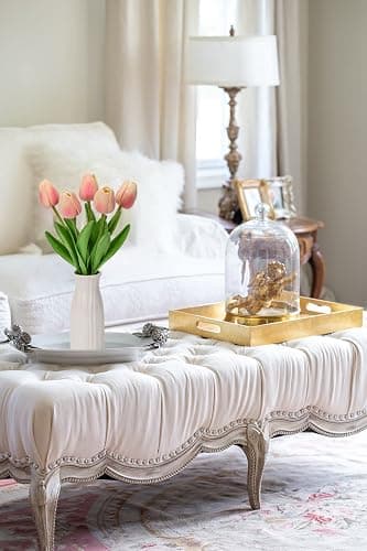Briful 2 Packs Faux Flowers Artificial Tulips with Ceramic Vase, Poly Foam Pink Tulips Real Touch Flower Arrangement for Home Kitchen Wedding Centerpiece Decoration thumbnail 4