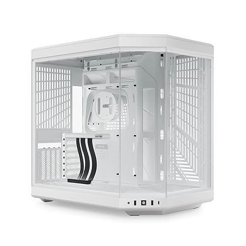 Hyte Y70 Modern Aesthetic Gaming PC Case - Panoramic Glass | High-Airflow Design | Cable Management | Dual Chamber ATX Mid-Tower Chassis | 10 Fan Capacity | Luxury PCIe 4.0 Riser Cable - Snow White - Image 1