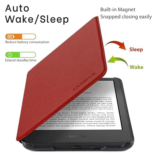 CoBak Case for All New 6 Inch E-Reader 2024 and 2022 (11 Generation) - PU Leather Smart Cover, Auto Sleep and Wake, Premium Protective Case for Kindle, Boox, Kobo thumbnail 3