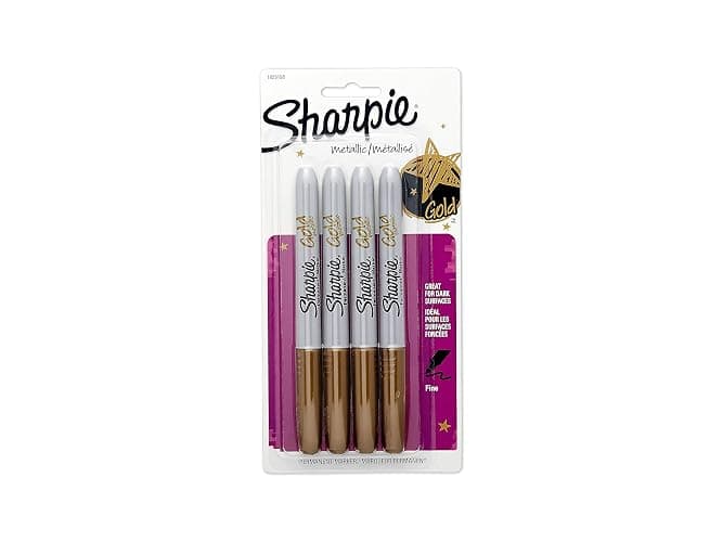Sharpie Metallic Permanent Markers, Gold, 4/Pack thumbnail 2