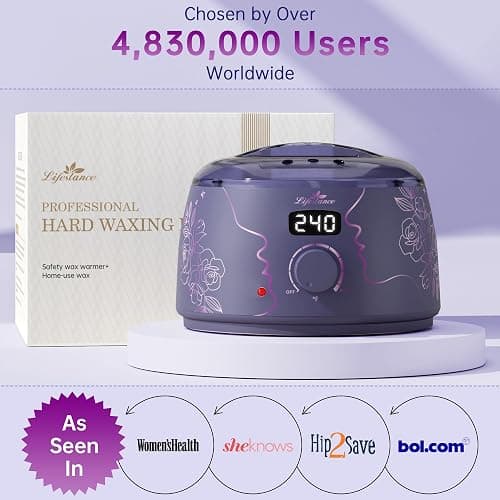 Lifestance Waxing Kit for Women & Men - L3 Amethyst Trace Digital Warmer | Silicone Wax Pot Liner, Hair Removal with 14.1oz Hard Wax Beads & Oil Spray, Professional for Home Brazilian Bikini Face Leg thumbnail 7