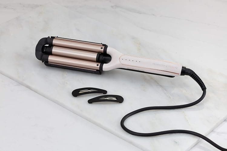 Remington Welleneisen [Testsieger] ProLuxe 4-in-1 Lockenstab: Beach, natürlich Wellen, Wasserwellen, (Dig. Display, Temperatureinstellung bis 210°C) Kreppeisen, Multistyler CI91AW, Weiße Rose thumbnail 7