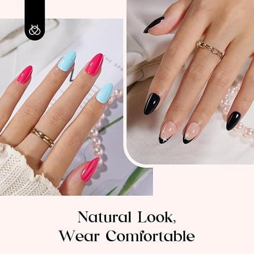 Beetles Press on Nails Kit 720Pcs 24 Colors, Short Almond Press on Nails Glossy Matte Glitter With Nail Glue & Nail Tabs Stickers, Natural Fit Lightweight Fake Nails Kit Art For Women Girls thumbnail 4