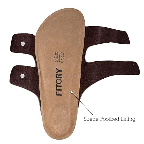 FITORY Mens Sandals, Arch Support Slides with Adjustable Buckle Straps and Cork Footbed thumbnail 4