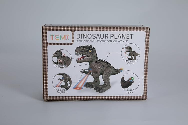 TEMI 3 Pack Electrical Walking Dinosaur Toys for Toddlers 2-4 3-5 Years with Sound and Light Up, Toddler Robot Dinosaur, Brachiosaurus, Stegosaurus Dinosaur Figures for Kids thumbnail 10