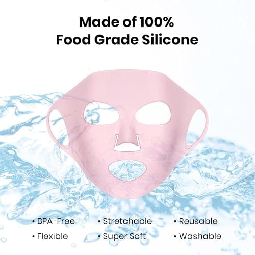Lindo Silimask - Reusable Anti-Wrinkle Silicone Face Mask Holder for Sheet Masks, Moisturizing Facial Mask Cover, Prevent Evaporation, Beauty Face Tool, Travel Pouch Included, 2 Pack thumbnail 5