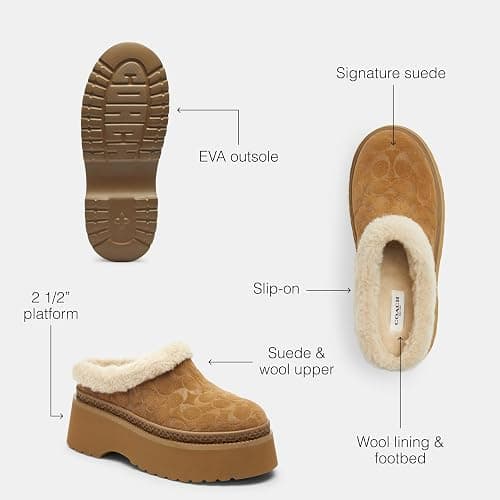 Coach Womens Cecelia Shearling Clog thumbnail 3