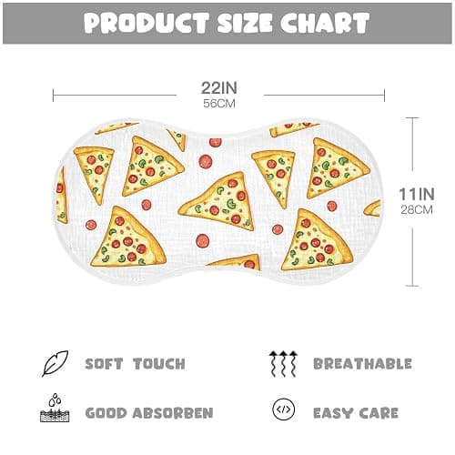 vvfelixl Delicious Sliced Pizza Burp Cloths for Baby Boy Girls Baby Washcloths Burp Rags 1 Pack thumbnail 3