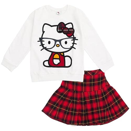 Hello Kitty Girls Fleece Sweatshirt and Skirt Toddler to Big Kid - Image 1