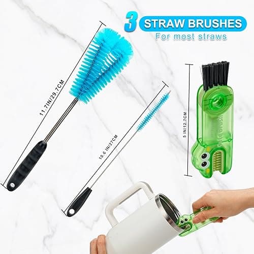 Aooiiysd 4 Pack Bottle Cleaner Set, Including Long Water Bottle Clean, Straw Clean and 3 in 1 Multi Functions Clean, Suitable for Stanley Cups, Baby Bottles, Travel Mugs, Decanters, Straws thumbnail 2