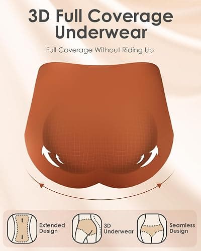 Kalapa Womens Underwear Seamless Full Coverage Breathable Briefs No Show Silky Stretch High Waisted Ladies Panties 6 Pack thumbnail 4