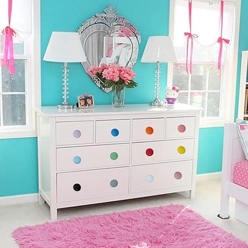 YMAISS 12packs Colorful Ceramic knobs Round Mushroom Cabinet Dresser Vintage pulls Door Handles Drawer Knob Pull Handle Dresser Pulls Cupboard Wardrobe Drawer knobs with Screws thumbnail 2