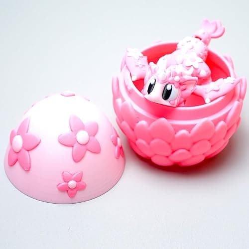 LUYUCUBE Colourful 3D Printed Dragon Egg,Little Dragon Inside Egg,Flexible Realistic Articulated Animal Fidget Toys,Mystery Figurines Gifts,Executive Desk Décor and Festival Collectible (Sakura) thumbnail 6