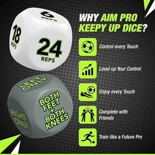 2pc Football Keepy up training Dice Equipment for Kids makes practice fun with exciting games indoors or outdoors toys age 8–12 perfect football gifts and unique birthday presents for boys and girls thumbnail 4