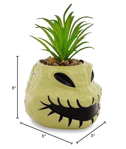 Disney The Nightmare Before Christmas Oogie Boogie 4-Inch Ceramic Mini Planter With Artificial Succulent thumbnail 3