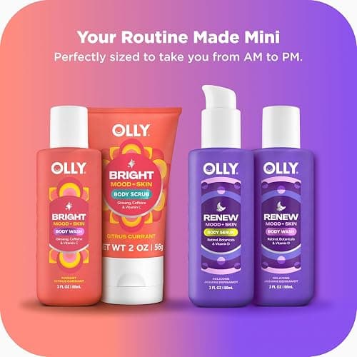 OLLY Rest & Rise Body Care Set – Day & Night Regimen – 2 Body Washes + Body Serum Lotion + Scrub – With Vitamin D, Retinol, Botanicals & Vitamin C– Nourishing, Hydrating – 4 count thumbnail 2